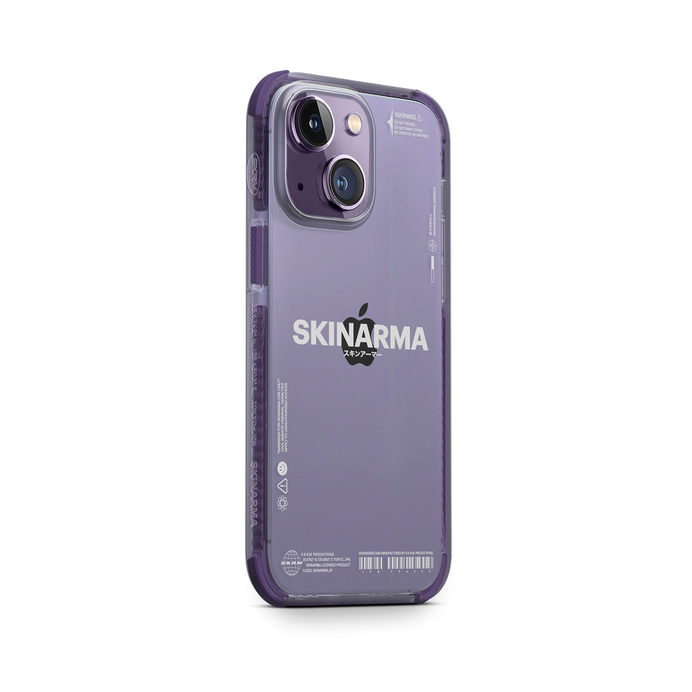 Apple iPhone 14 Case SkinArma Transparent Airbag Design Iron Cover Purple