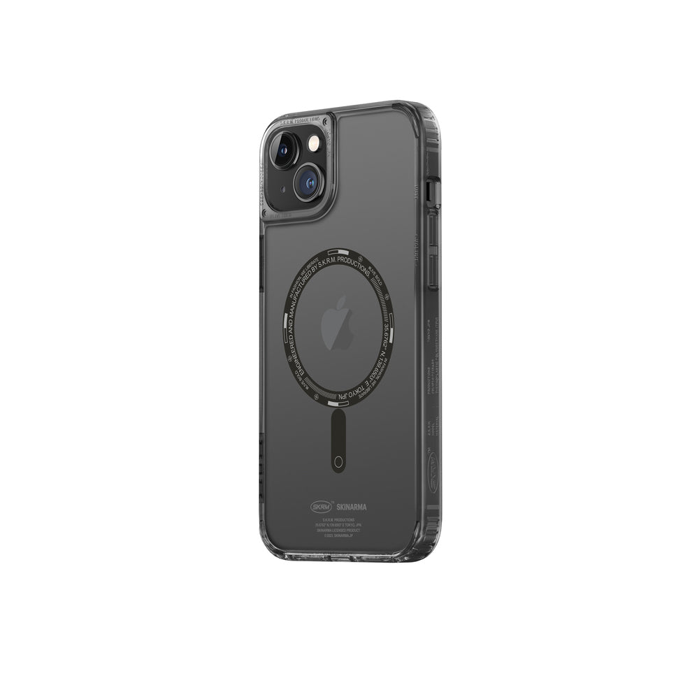 Apple iPhone 14 Case SkinArma Transparent Airbag Design M-safe Charging Feature Saido Cover Smoke
