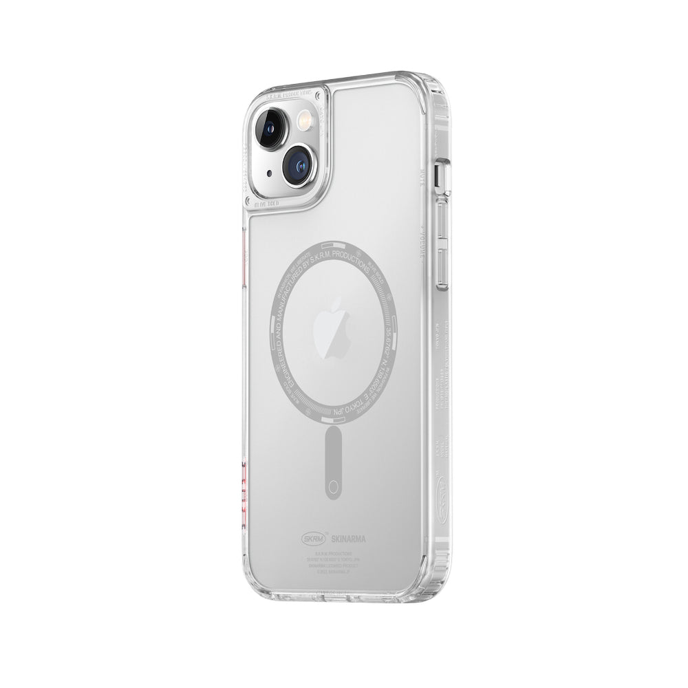 Apple iPhone 14 Case SkinArma Transparent Airbag Design M-safe Charging Feature Saido Cover Smoke