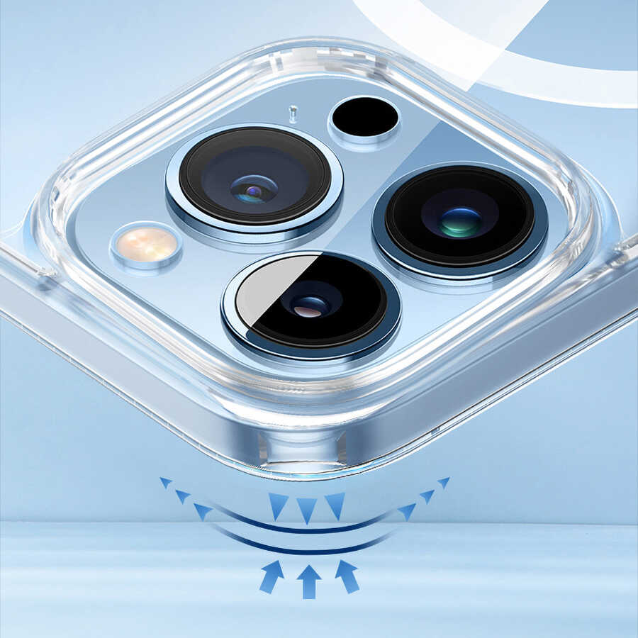Apple iPhone 14 Case with Stand, M-safe Wireless Charging Feature, Wiwu Aurora Series Cover, Colorless