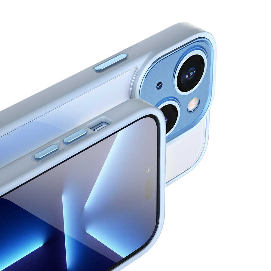 Apple iPhone 14 Case Wiwu VCC-104 Lens Protection Colored Edge Transparent Back Vivid Clear Cover Black