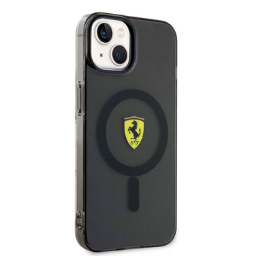 Apple iPhone 14 Plus Kılıf Ferrari M-safe Şarj Özellikli Yarı Transparan Dizayn Kapak