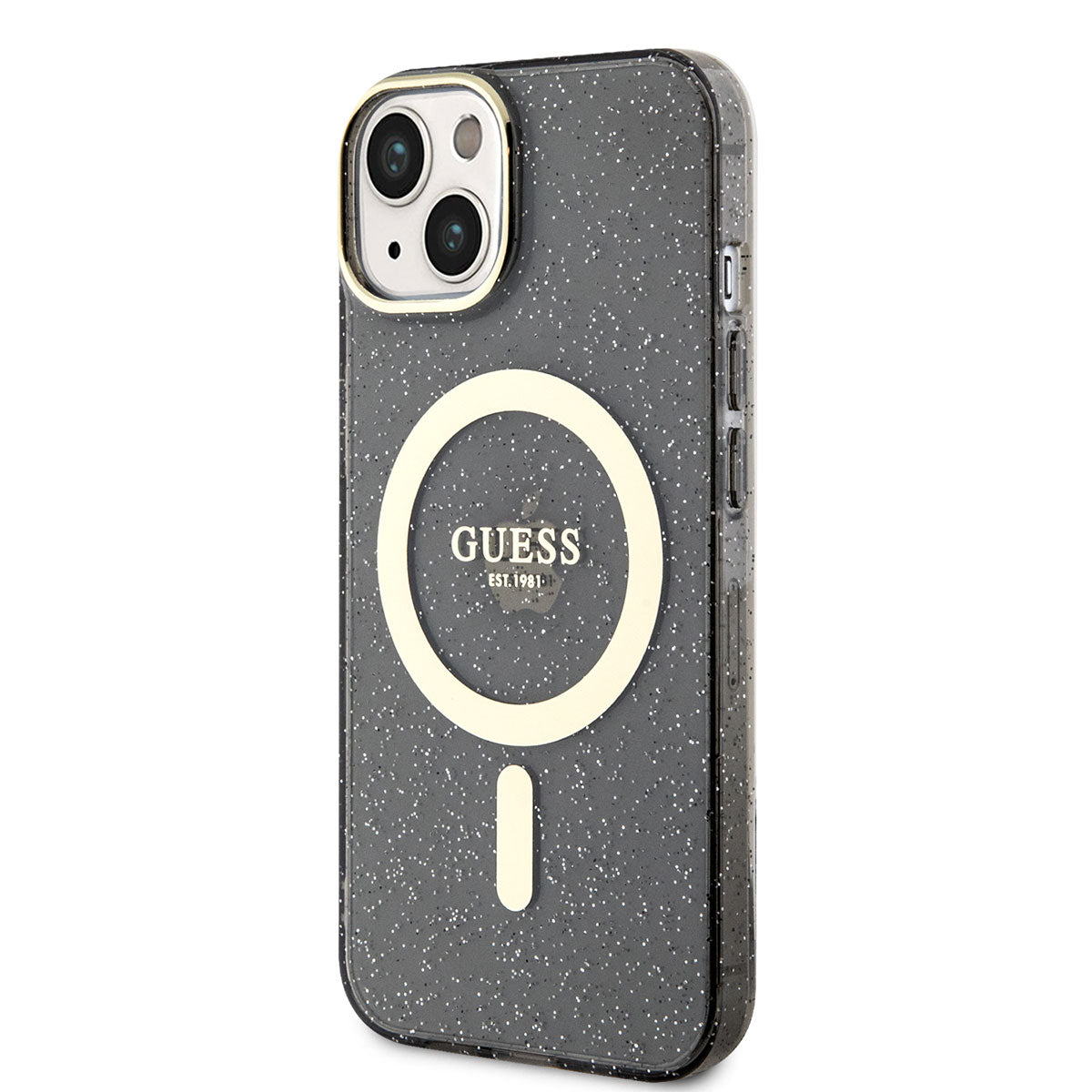 Apple iPhone 14 Plus Case GUESS M-safe Charging Glitter Cover Black