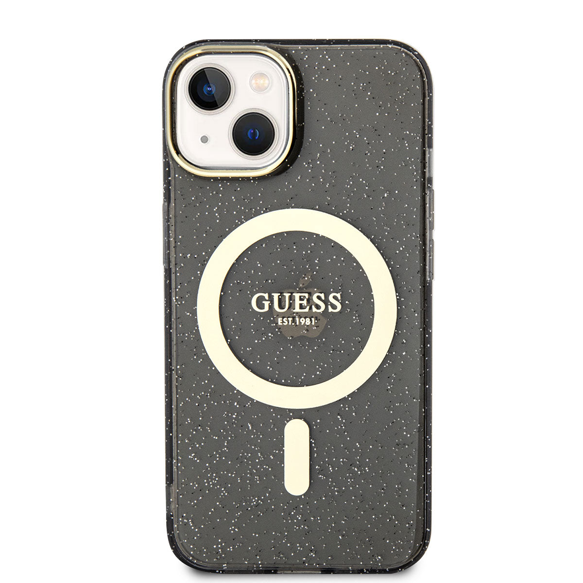 Apple iPhone 14 Plus Case GUESS M-safe Charging Glitter Cover Black