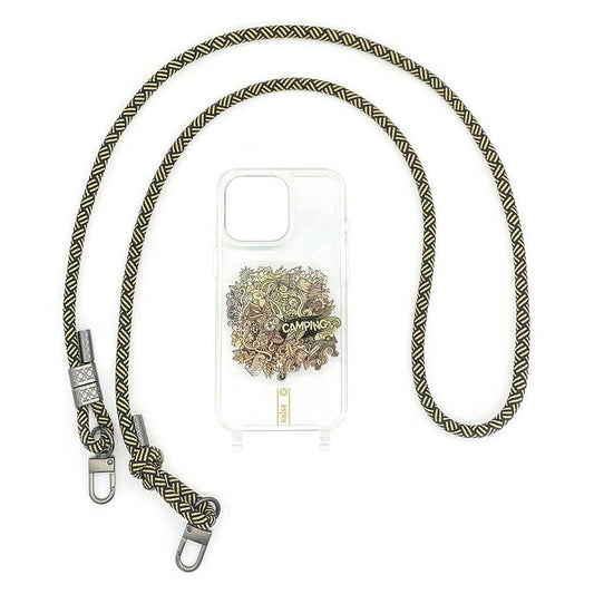 Apple iPhone 14 Plus Kılıf Kajsa Missy And Match Şeffaf Desenli İp Askılı Kapak Sarı