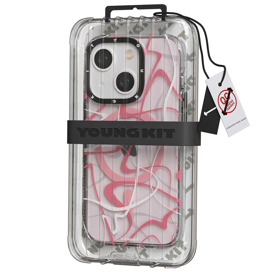 Apple iPhone 14 Plus Case M-safe Charging Feature Youngkit Water-Ink Series Cover White