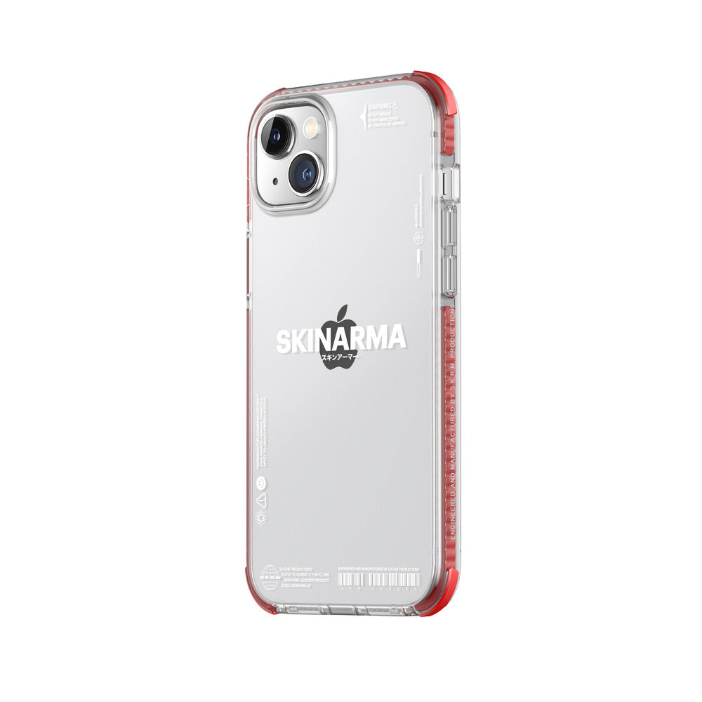Apple iPhone 14 Plus Case SkinArma Transparent Airbag Design Iron Cover Red