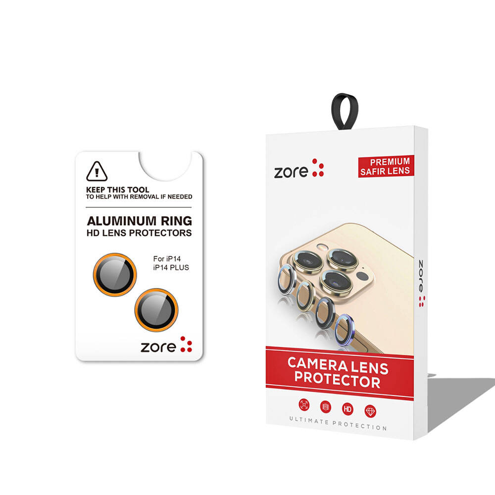 Apple iPhone 14 Plus Zore CL-12 Premium Sapphire Anti-Fingerprint Anti-Reflective Camera Lens Protector Purple