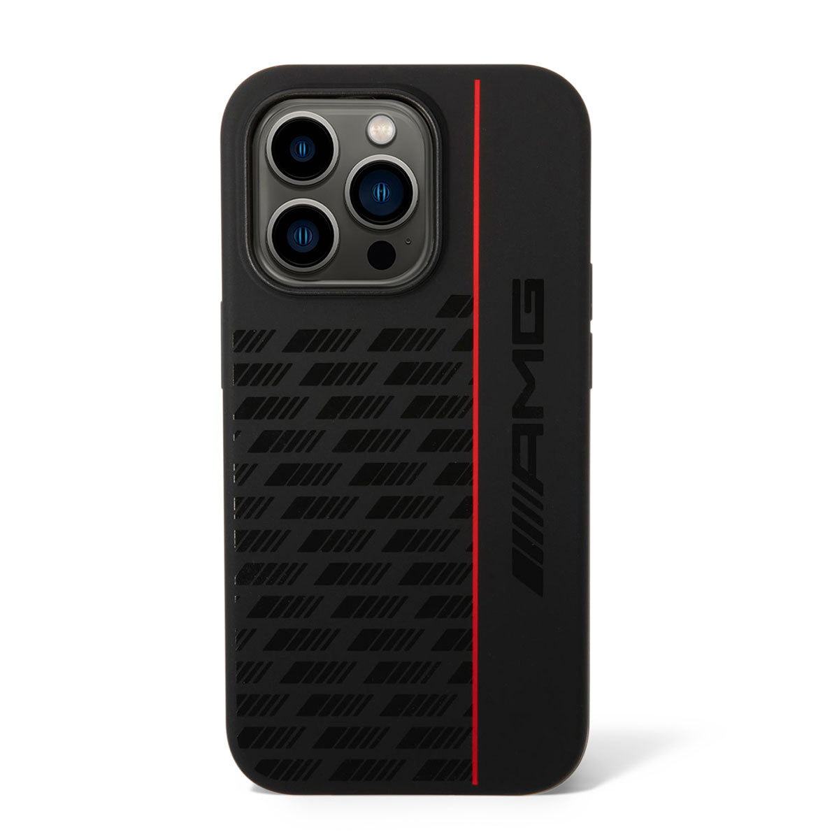Apple iPhone 14 Pro Case AMG M-safe Charging Feature Liquid Silicone Carbon Design Cover Black