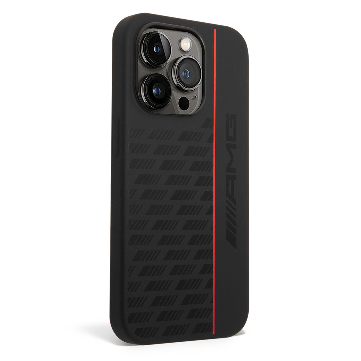 Apple iPhone 14 Pro Case AMG M-safe Charging Feature Liquid Silicone Carbon Design Cover Black
