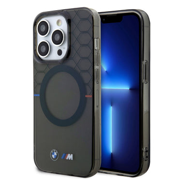 Apple iPhone 14 Pro Kılıf BMW M-safe Şarj Özellikli Transparan M Dizayn Kapak Gri