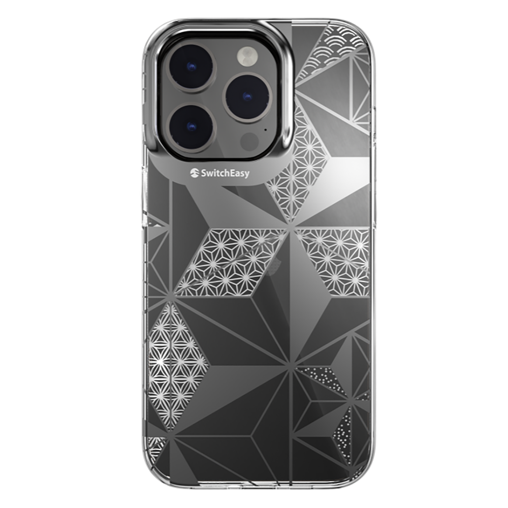 Apple iPhone 14 Pro Case Double IMD Printed Licensed Switcheasy Artist Asanoha Transparent Cover