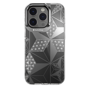 Apple iPhone 14 Pro Kılıf Çift IMD Baskılı Lisanslı Switcheasy Artist Asanoha Kapak Şeffaf