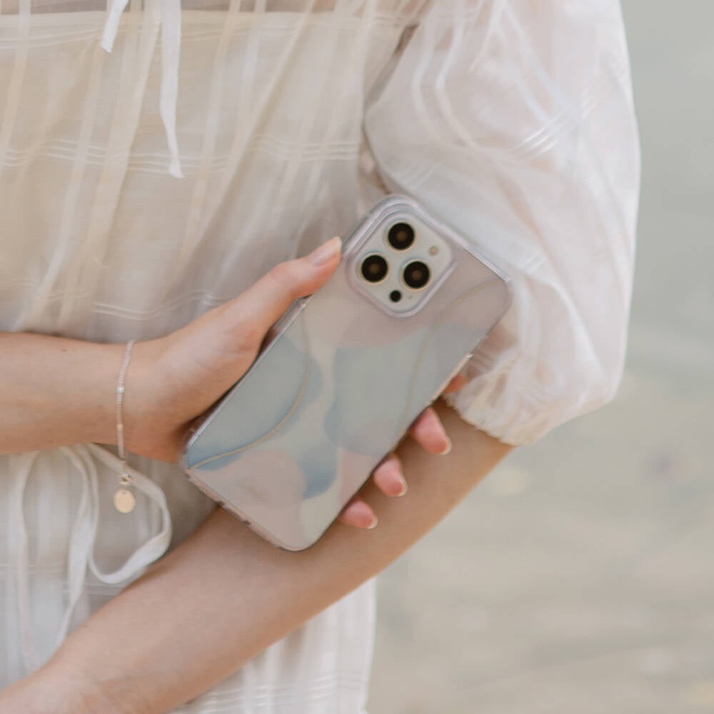 Apple iPhone 14 Pro Kılıf Dalgalı Çizgi Desenli Coehl Palette Kapak Lila