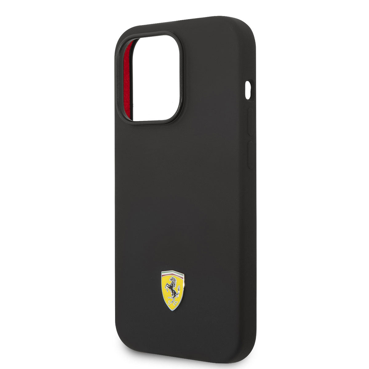 Apple iPhone 14 Pro Case Ferrari M-safe Charging Feature Silicone Metal Logo Design Cover Red