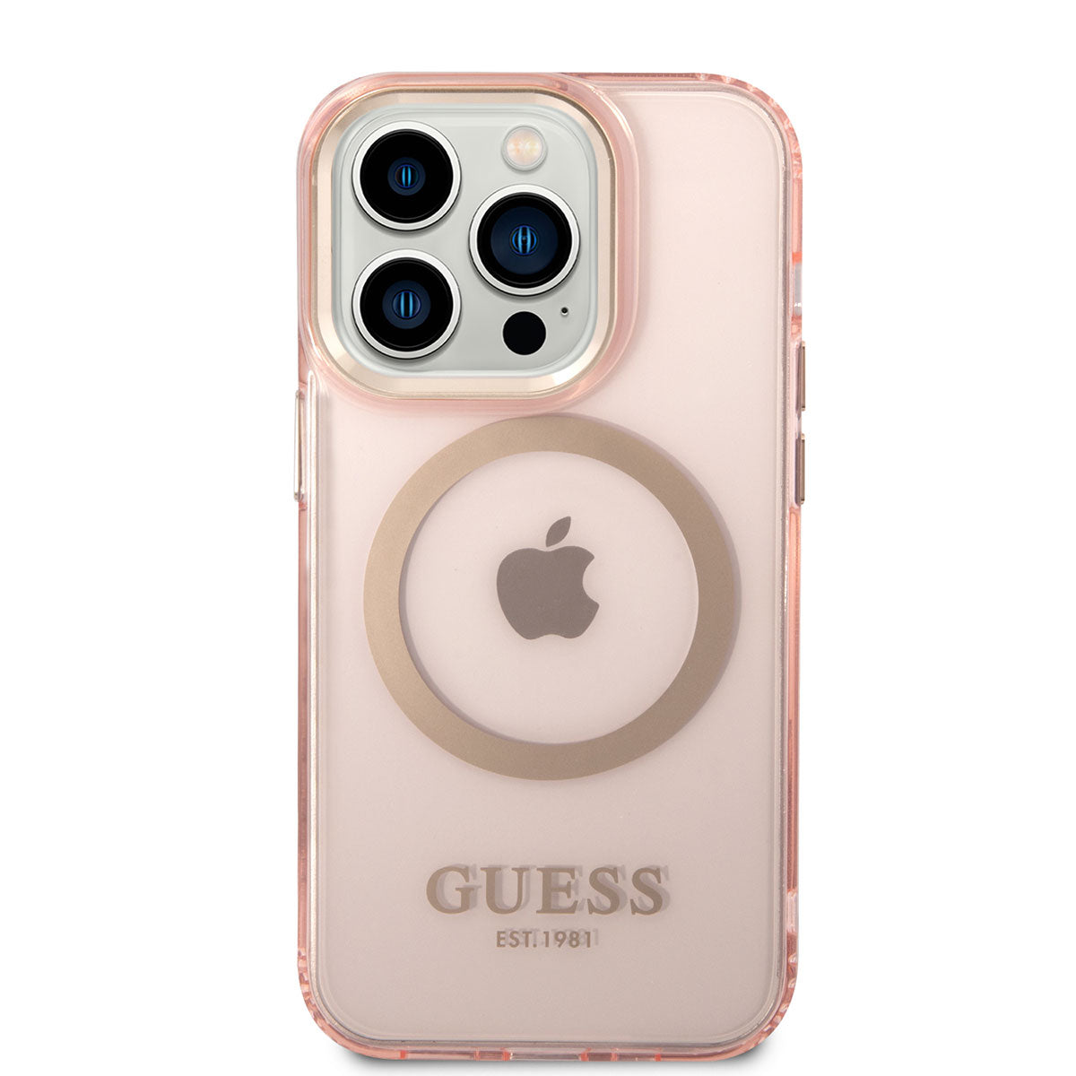 Apple iPhone 14 Pro Case GUESS M-safe Charging Airbag Design Cover Pink