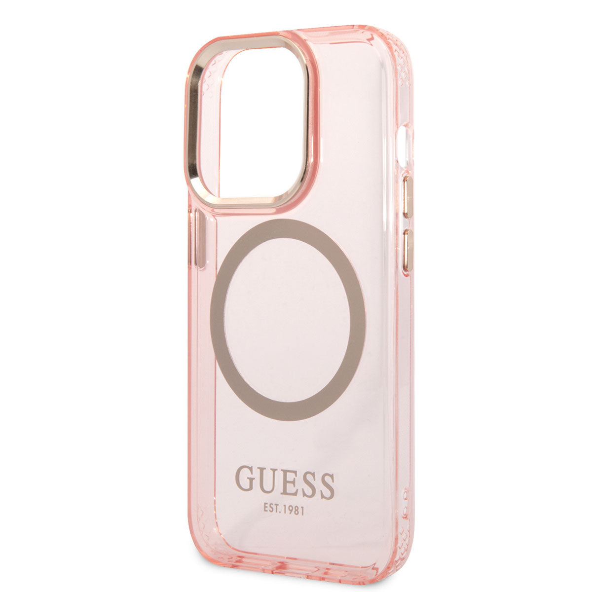 Apple iPhone 14 Pro Case GUESS M-safe Charging Airbag Design Cover Pink