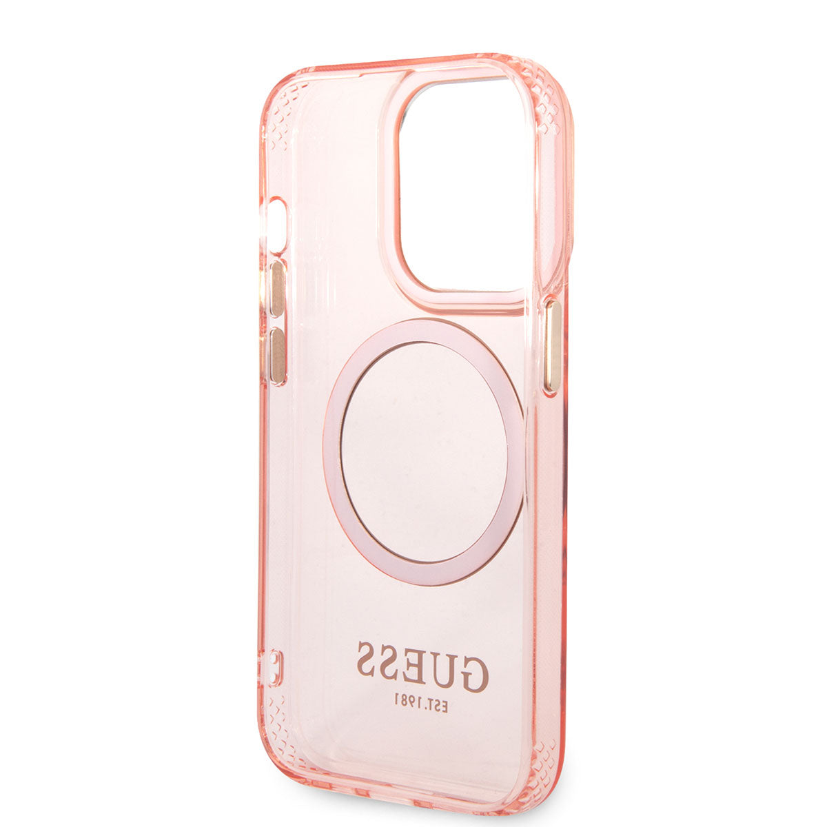 Apple iPhone 14 Pro Case GUESS M-safe Charging Airbag Design Cover Pink