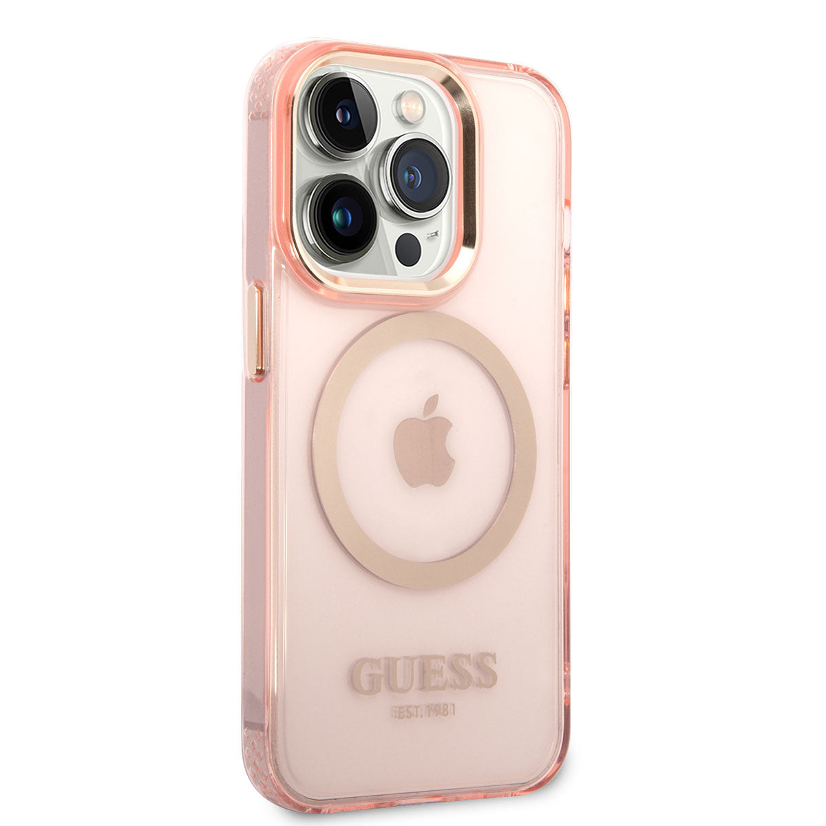 Apple iPhone 14 Pro Case GUESS M-safe Charging Airbag Design Cover Pink