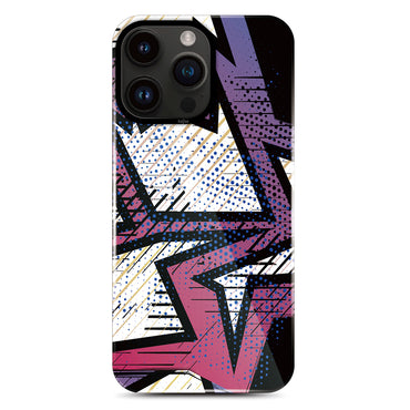 Apple iPhone 14 Pro Kılıf HD Desenli Kajsa Shield Plus Grafiti Serisi Kapak Mor