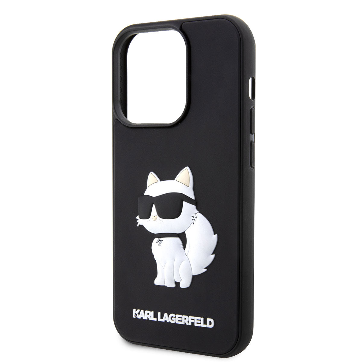 Apple iPhone 14 Pro Case Karl Lagerfeld 3D Rubber Choupette Design Cover Black