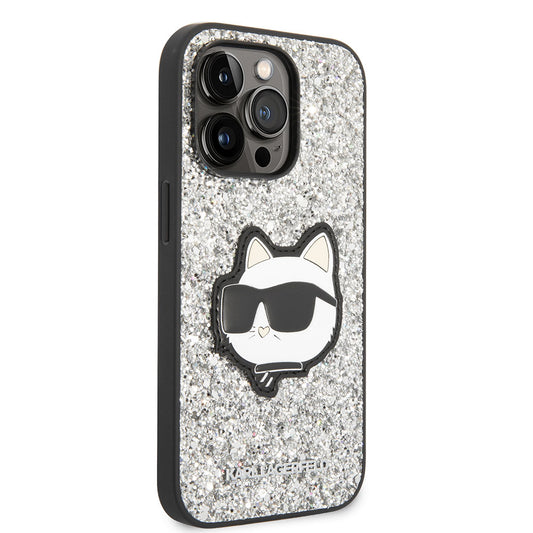 Apple iPhone 14 Pro Kılıf Karl Lagerfeld Parlak Taşlı Choupette Dizayn Kapak