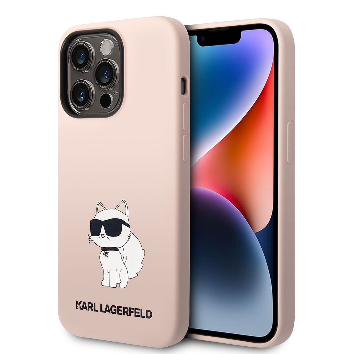 Apple iPhone 14 Pro Case Karl Lagerfeld Silicone Choupette Design Cover Pink