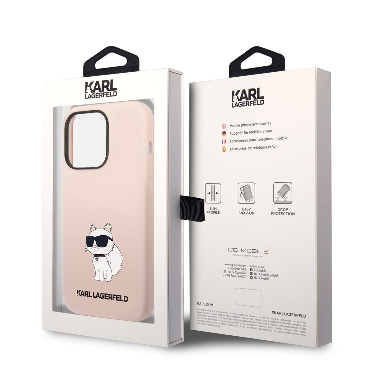 Apple iPhone 14 Pro Case Karl Lagerfeld Silicone Choupette Design Cover Pink