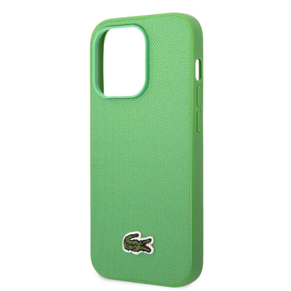 Apple iPhone 14 Pro Case Lacoste Original Licensed PU Pique Patterned Back Surface Iconic Crocodile Woven Logo Cover Red