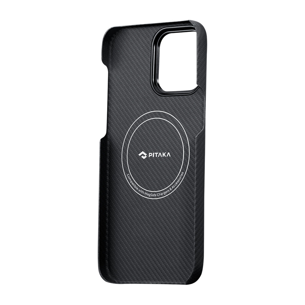Apple iPhone 14 Pro Case M-safe Charging Feature 600D Aramid Fiber Pitaka Tactile Woven Orchestra Series Rhapsody Cover Black