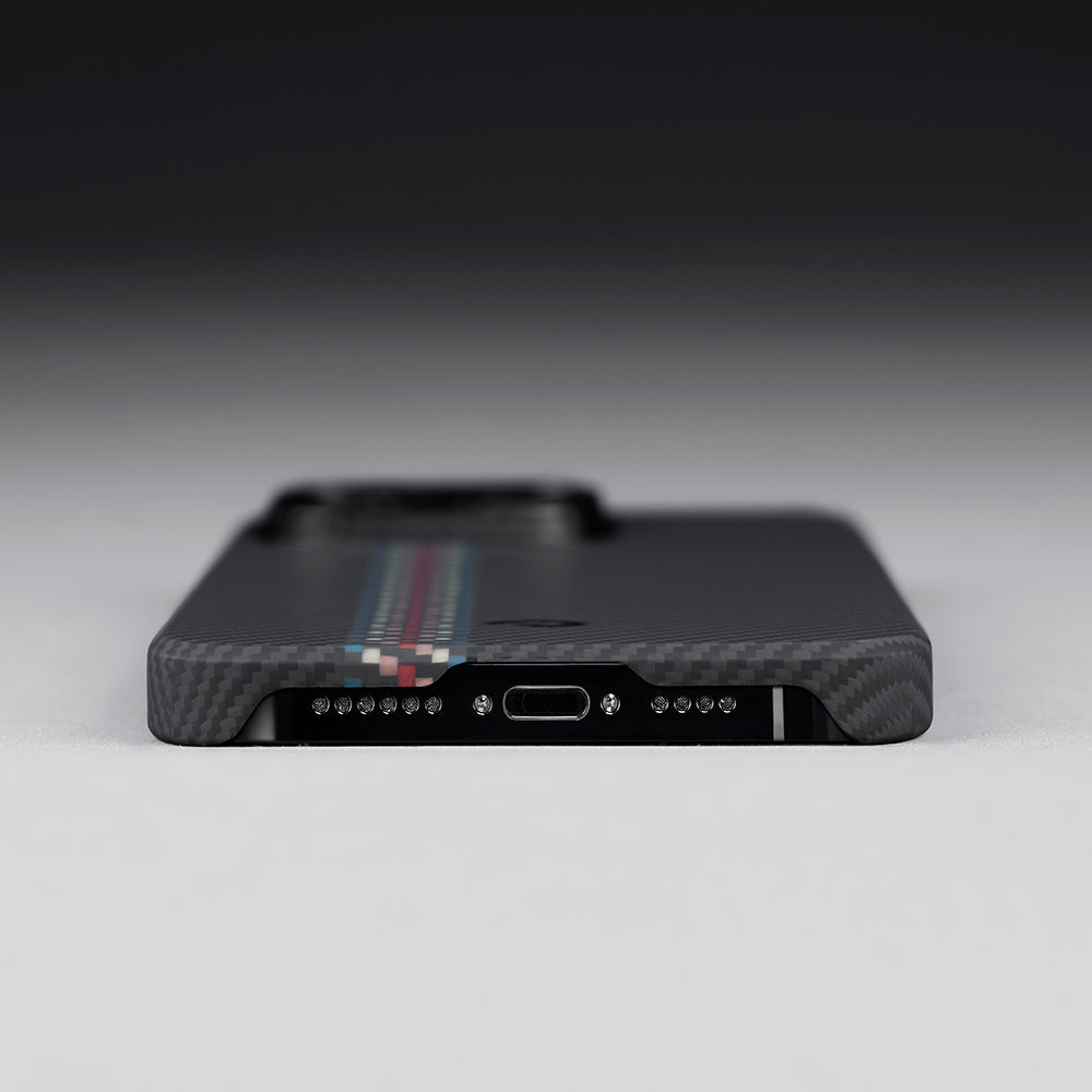 Apple iPhone 14 Pro Case M-safe Charging Feature 600D Aramid Fiber Pitaka Tactile Woven Orchestra Series Rhapsody Cover Black