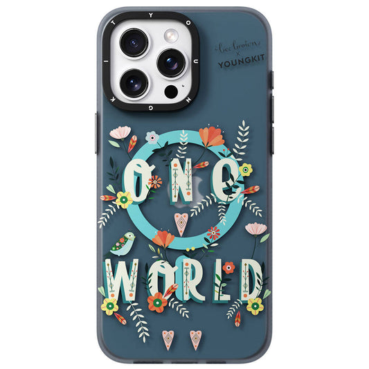 Apple iPhone 14 Pro Kılıf M-safe Şarj Özellikli Bee Brown Tasarımlı Youngkit Colorful Life Serisi Kapak Turkuaz