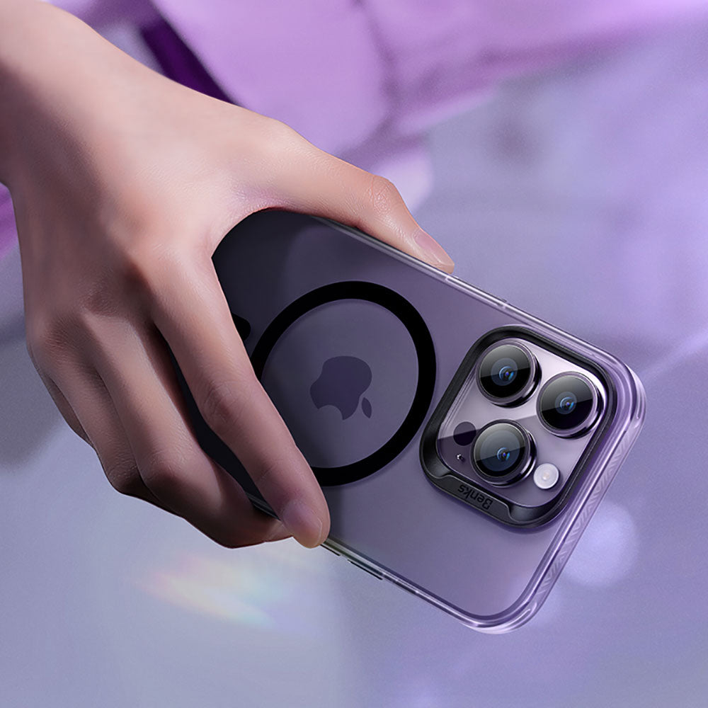 Apple iPhone 14 Pro Case M-Safe Charging Feature Benks Lucid Armor Cover Deep Purple