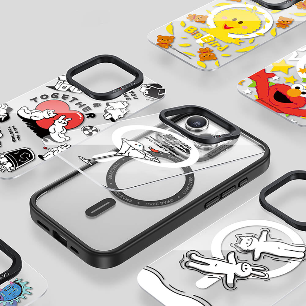 Apple iPhone 14 Pro Kılıf M-safe Şarj Özellikli Casebang Body Frame Kapak Siyah