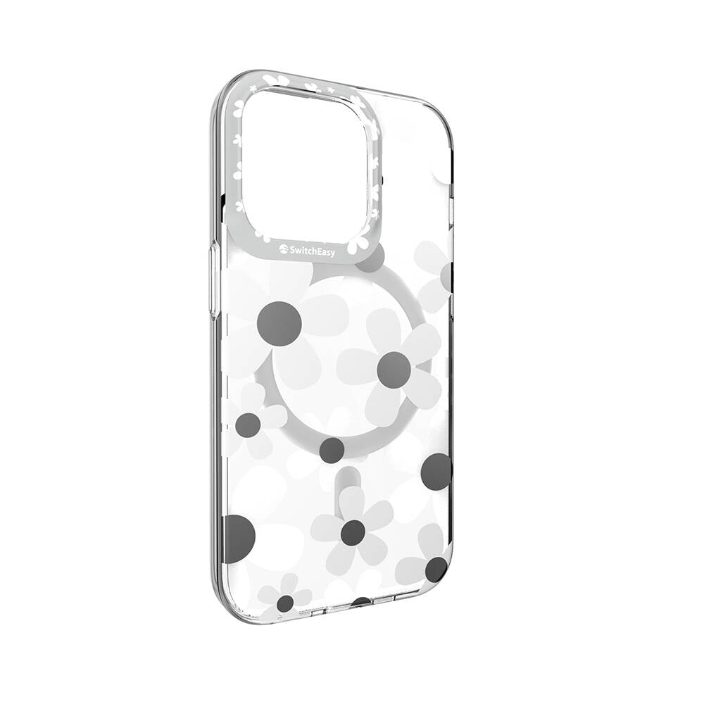 Apple iPhone 14 Pro Kılıf M-safe Şarj Özellikli Çift IMD Baskılı Lisanslı Switcheasy Artist-M Fleur Kapak Gri