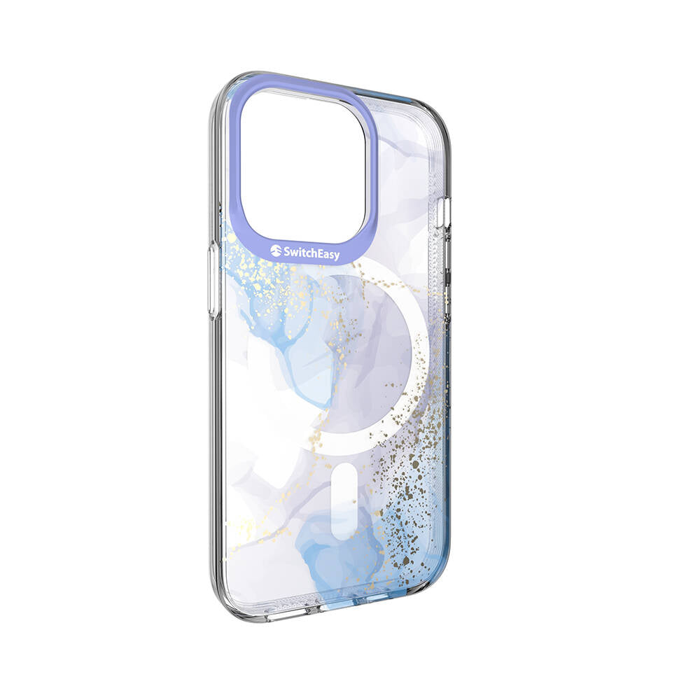 Apple iPhone 14 Pro Kılıf M-safe Şarj Özellikli Çift IMD Baskılı Lisanslı Switcheasy Artist-M Veil Kapak Mor