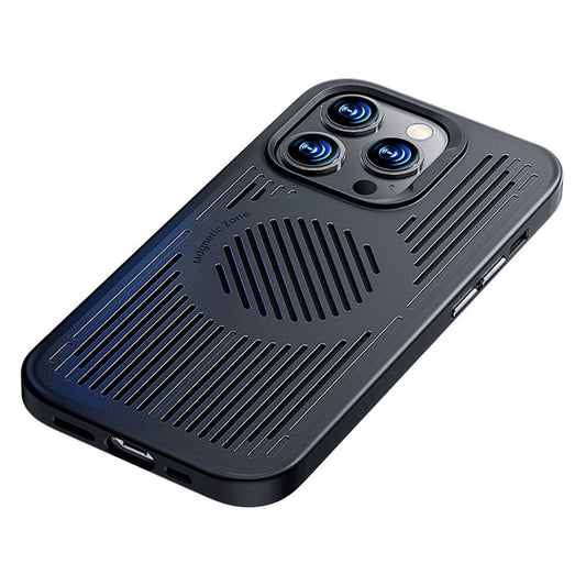 Apple iPhone 14 Pro Kılıf M-safe Şarj Özellikli Düşme Dirençli Soğutucu Benks Biliz Kapak Siyah