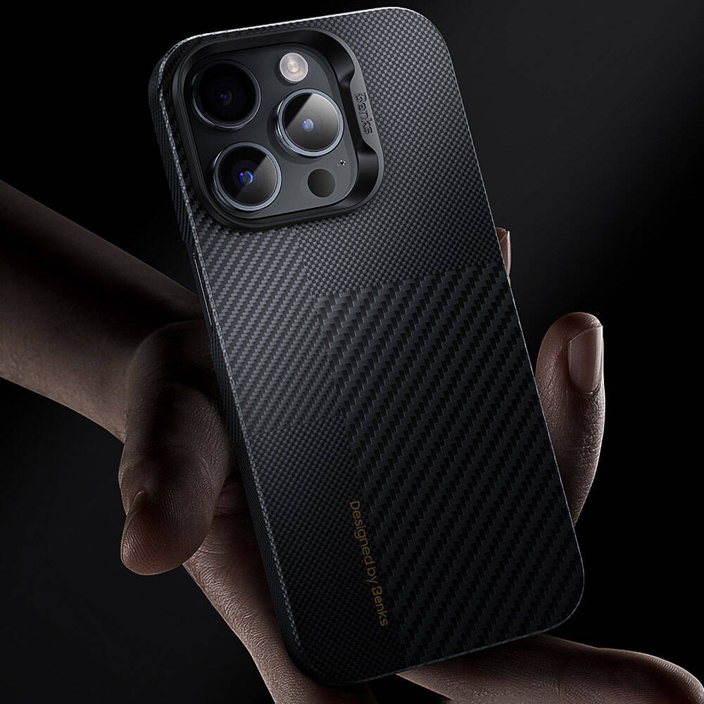 Apple iPhone 14 Pro Case M-safe Charging Carbon Fiber Benks Montage ArmorAir Kevlar Cover Black