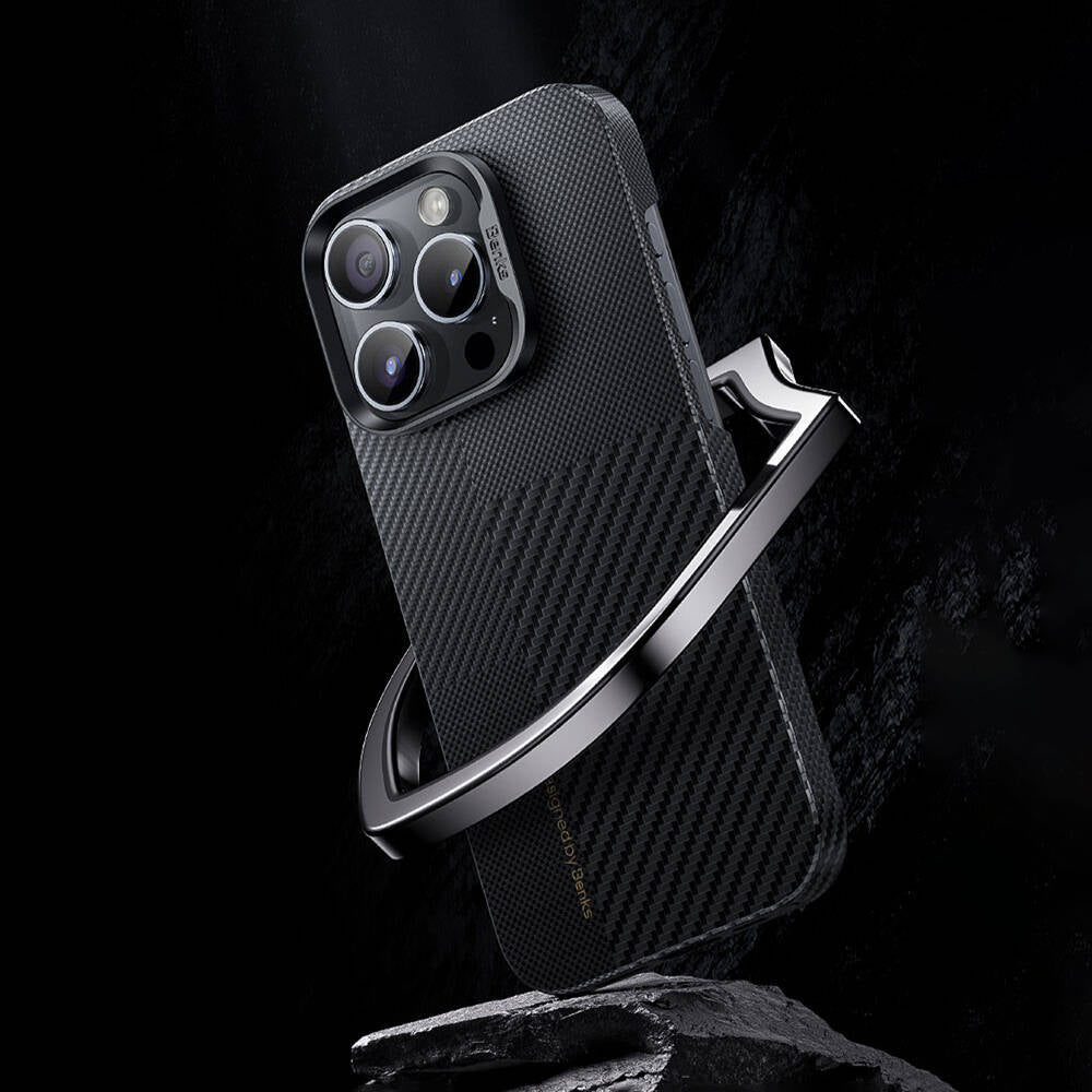 Apple iPhone 14 Pro Case M-safe Charging Carbon Fiber Benks Montage ArmorAir Kevlar Cover Black