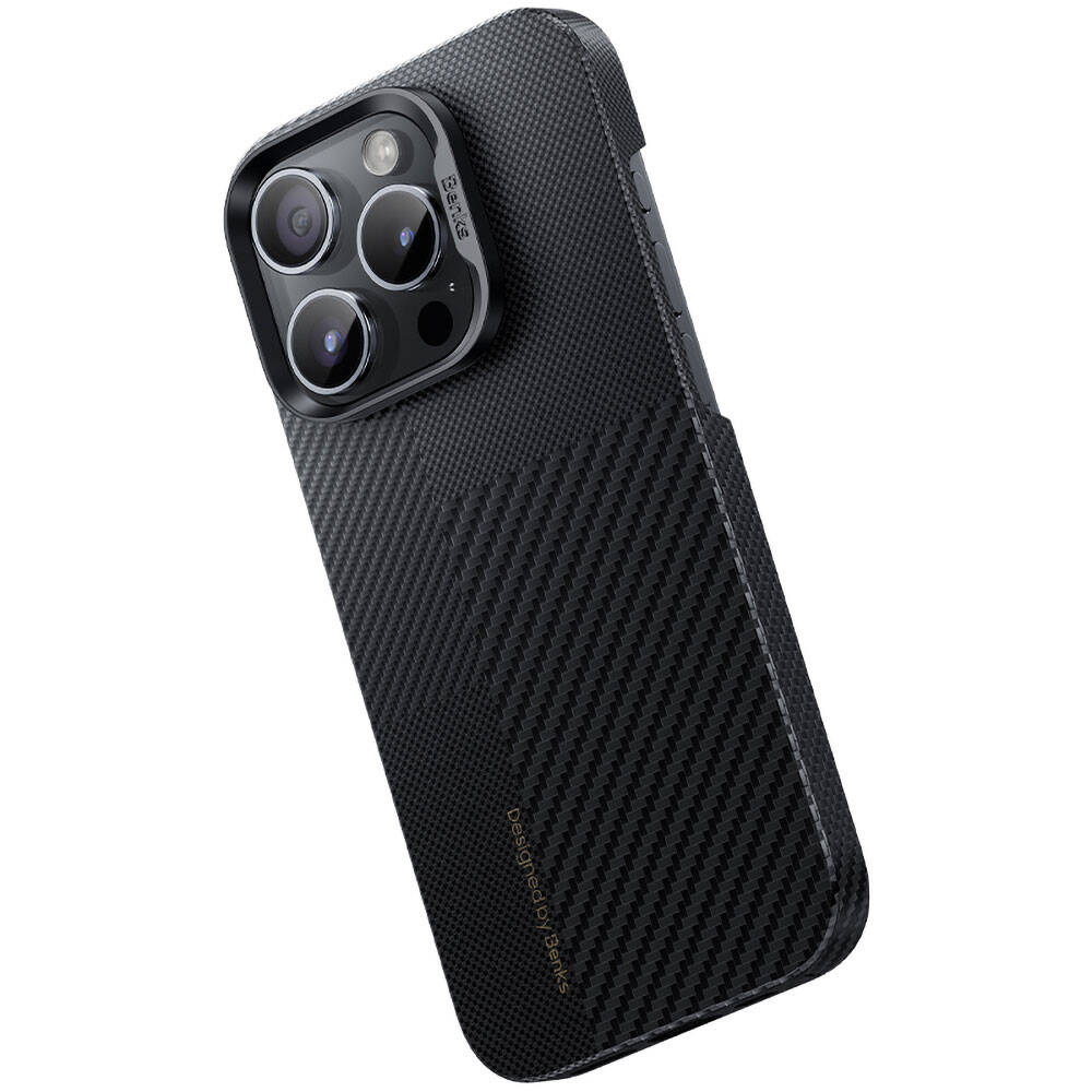 Apple iPhone 14 Pro Case M-safe Charging Carbon Fiber Benks Montage ArmorAir Kevlar Cover Black