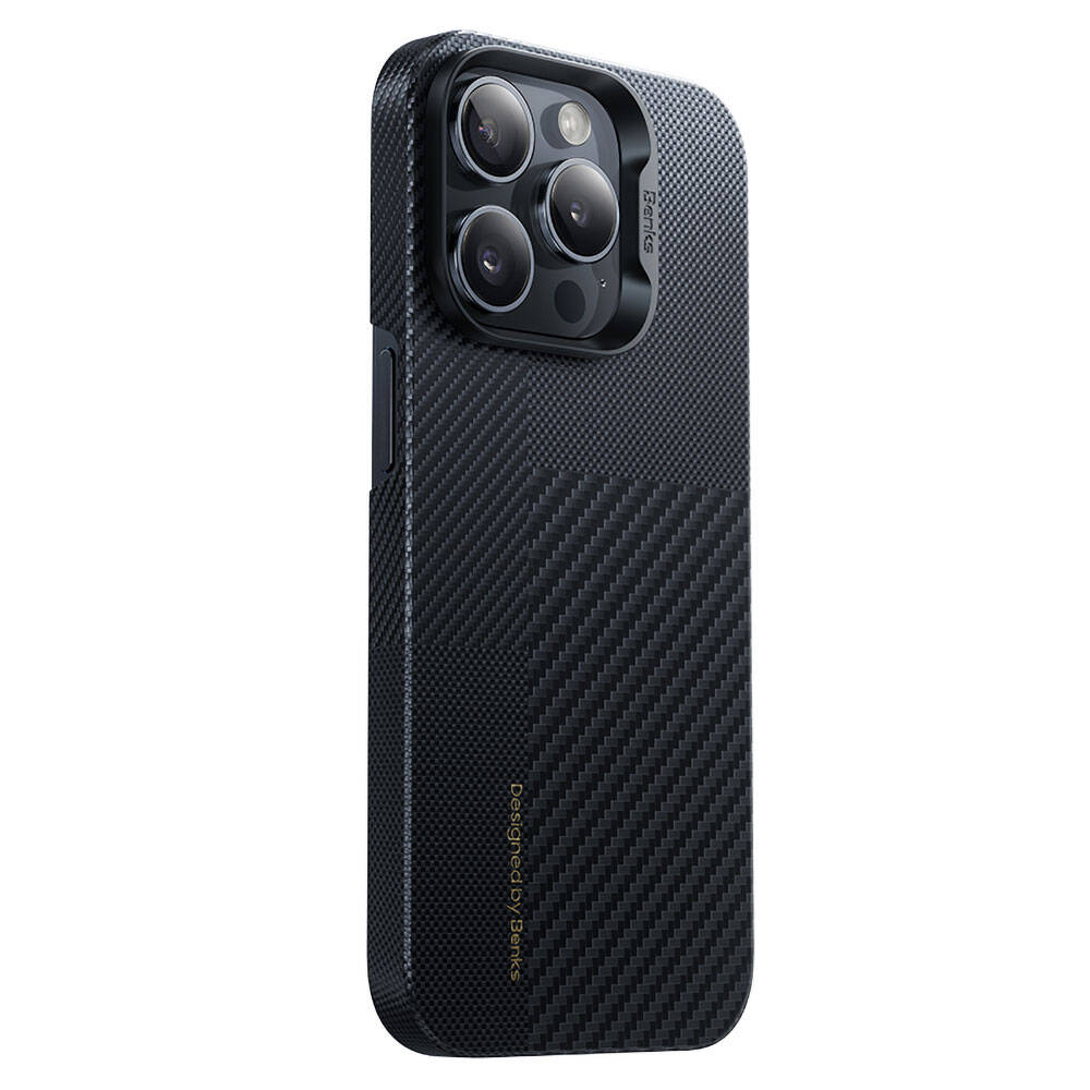 Apple iPhone 14 Pro Case M-safe Charging Carbon Fiber Benks Montage ArmorAir Kevlar Cover Black