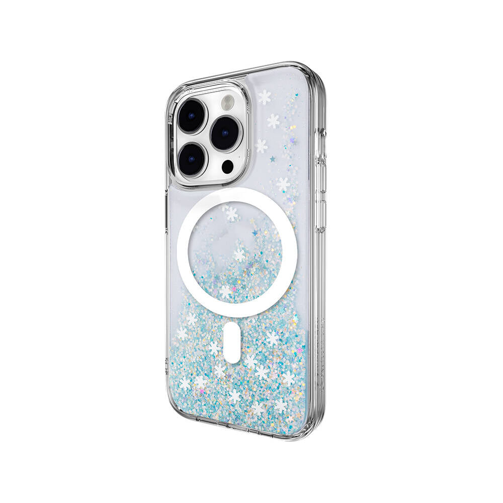 Apple iPhone 14 Pro Case M-safe Charging Feature Shining Glitter Transparent Licensed Switcheasy Starfield-M Cover Blue