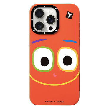 Apple iPhone 14 Pro Kılıf M-safe Şarj Özellikli Sunshine Tasarımlı Youngkit Daily Happy Serisi Kapak Siyah-Sarı