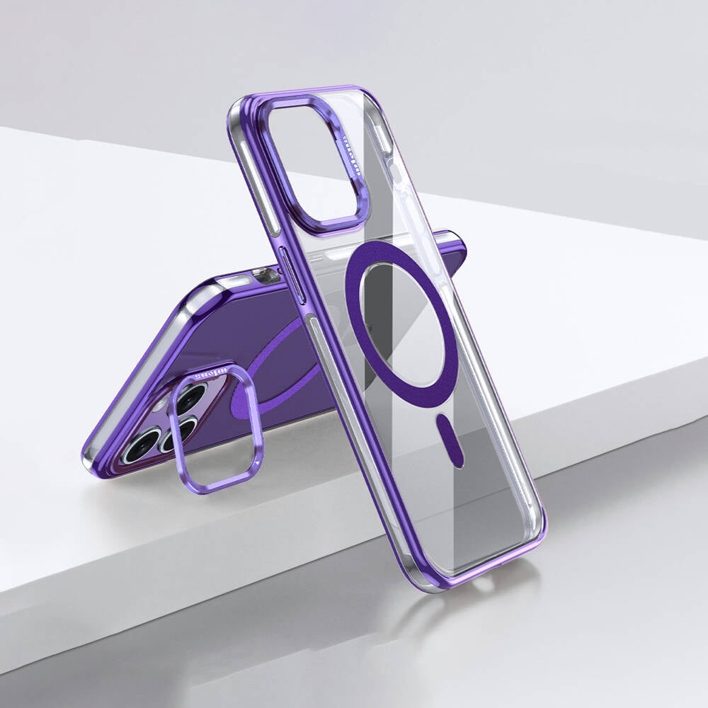 Apple iPhone 14 Pro Case M-safe Charging Featured Legendary Cover Purple with Wlons Stand