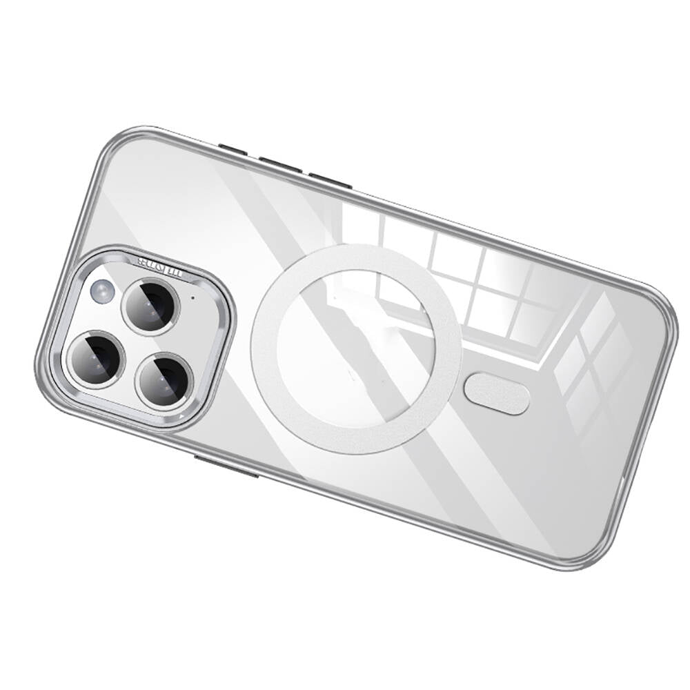 Apple iPhone 14 Pro Case M-safe Charging Featured Wlons Stand Legendary Cover Silver