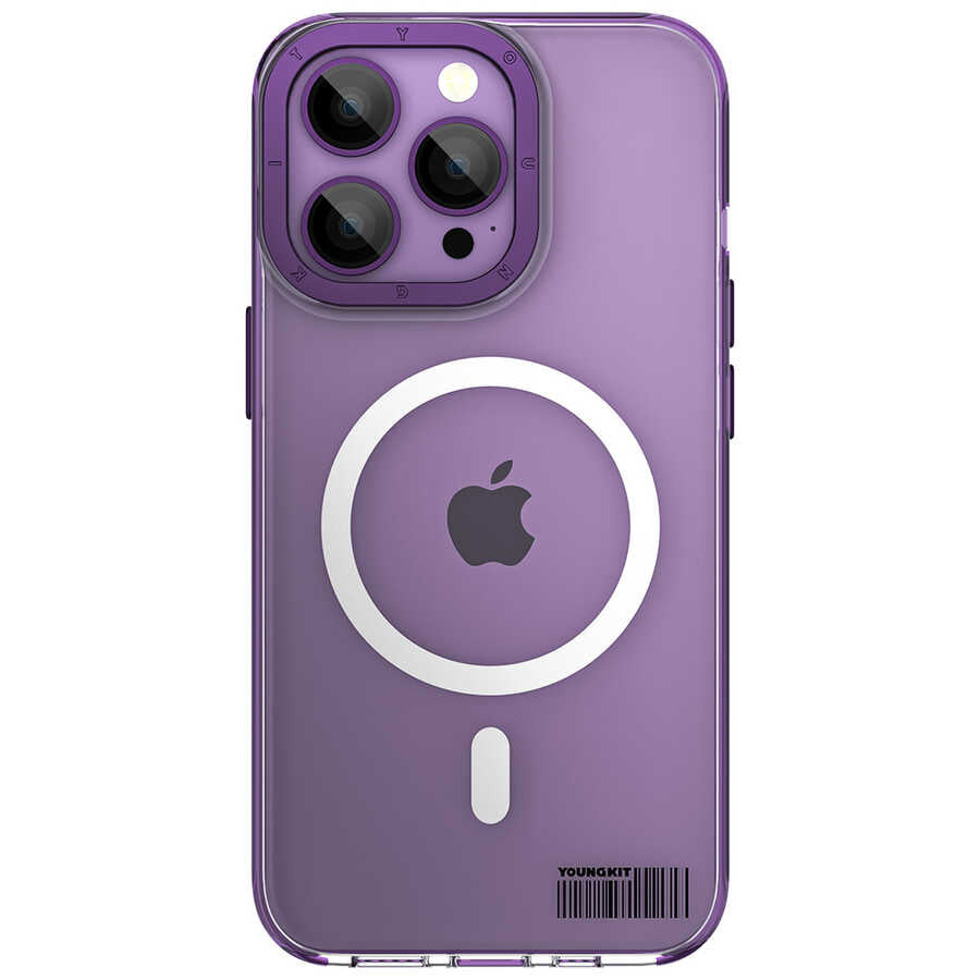 Apple iPhone 14 Pro Case M-safe Charging Feature Youngkit Colored Glaze Series Cover Deep Purple