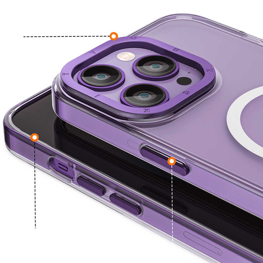 Apple iPhone 14 Pro Case M-safe Charging Feature Youngkit Colored Glaze Series Cover Deep Purple