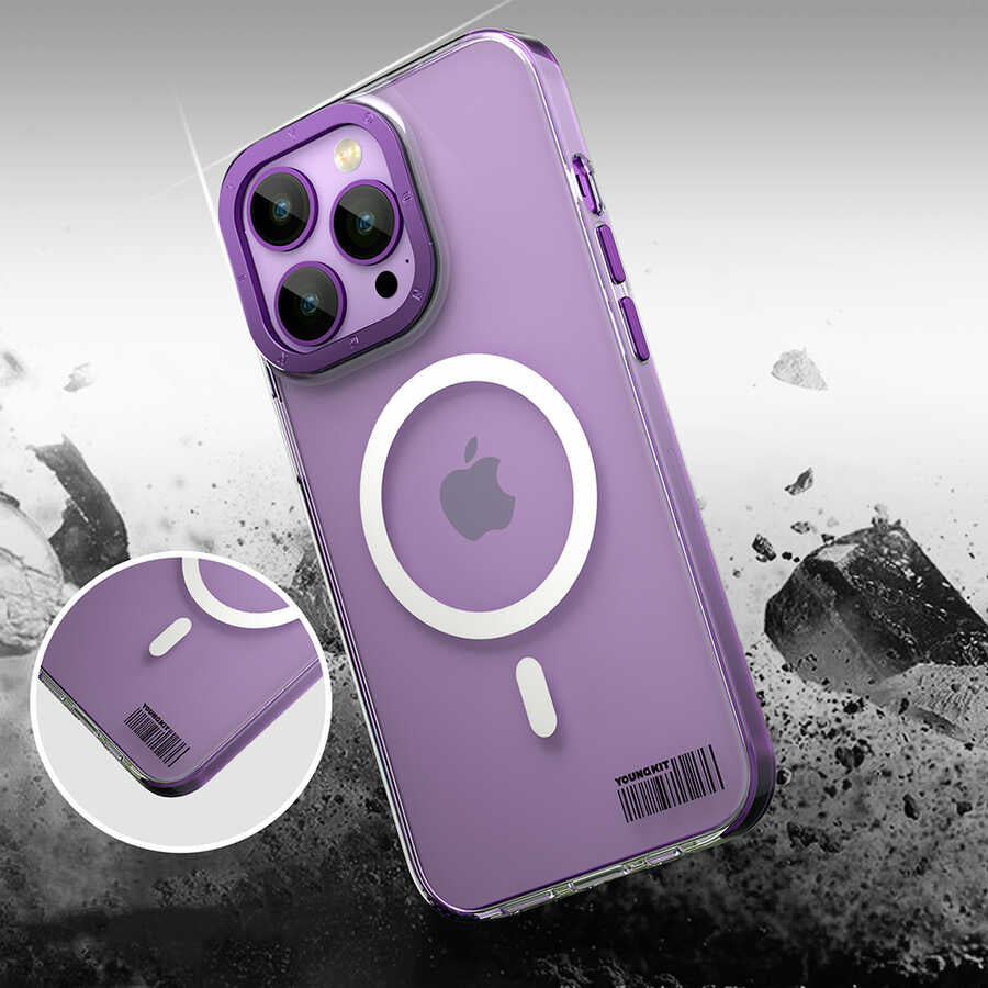 Apple iPhone 14 Pro Case M-safe Charging Feature Youngkit Colored Glaze Series Cover White