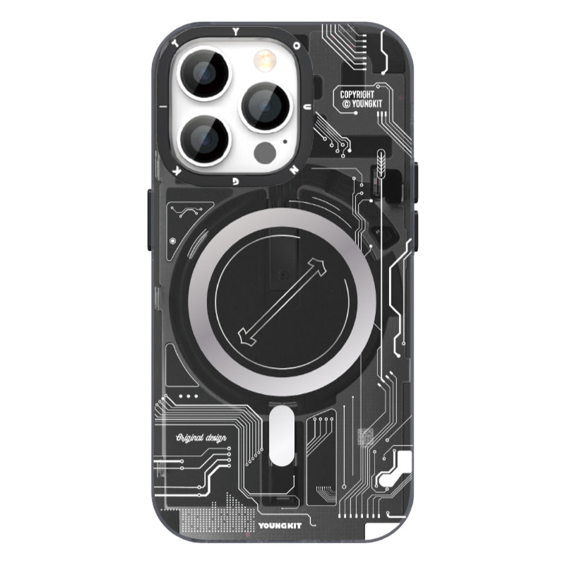 Apple iPhone 14 Pro Case M-Safe Charging Feature YoungKit Technology Series Cover Black-Gray