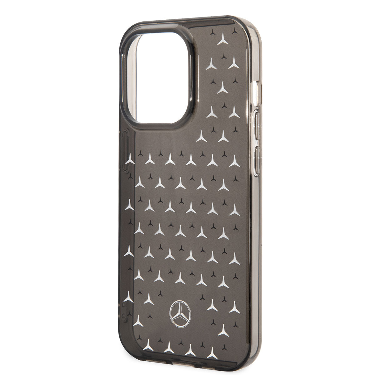 Apple iPhone 14 Pro Case Mercedes Benz Double Layer Star Pattern Design Cover Black-Silver